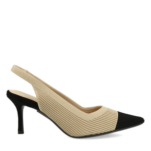 Slingback Uma Parker Black/Beige tacco 70