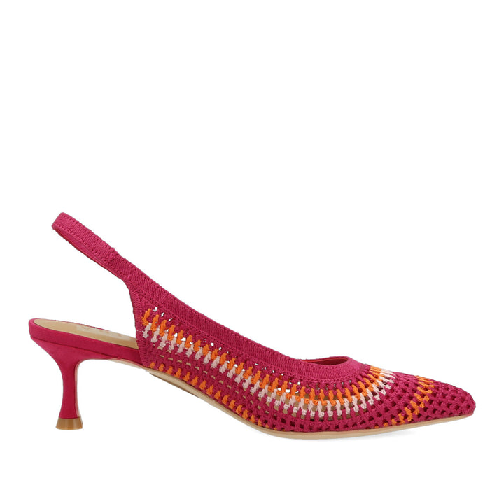 Slingback Chiconic in macrame Fuxia