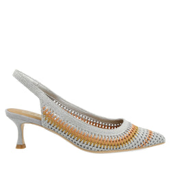 Slingback Chiconic in macrame grigio